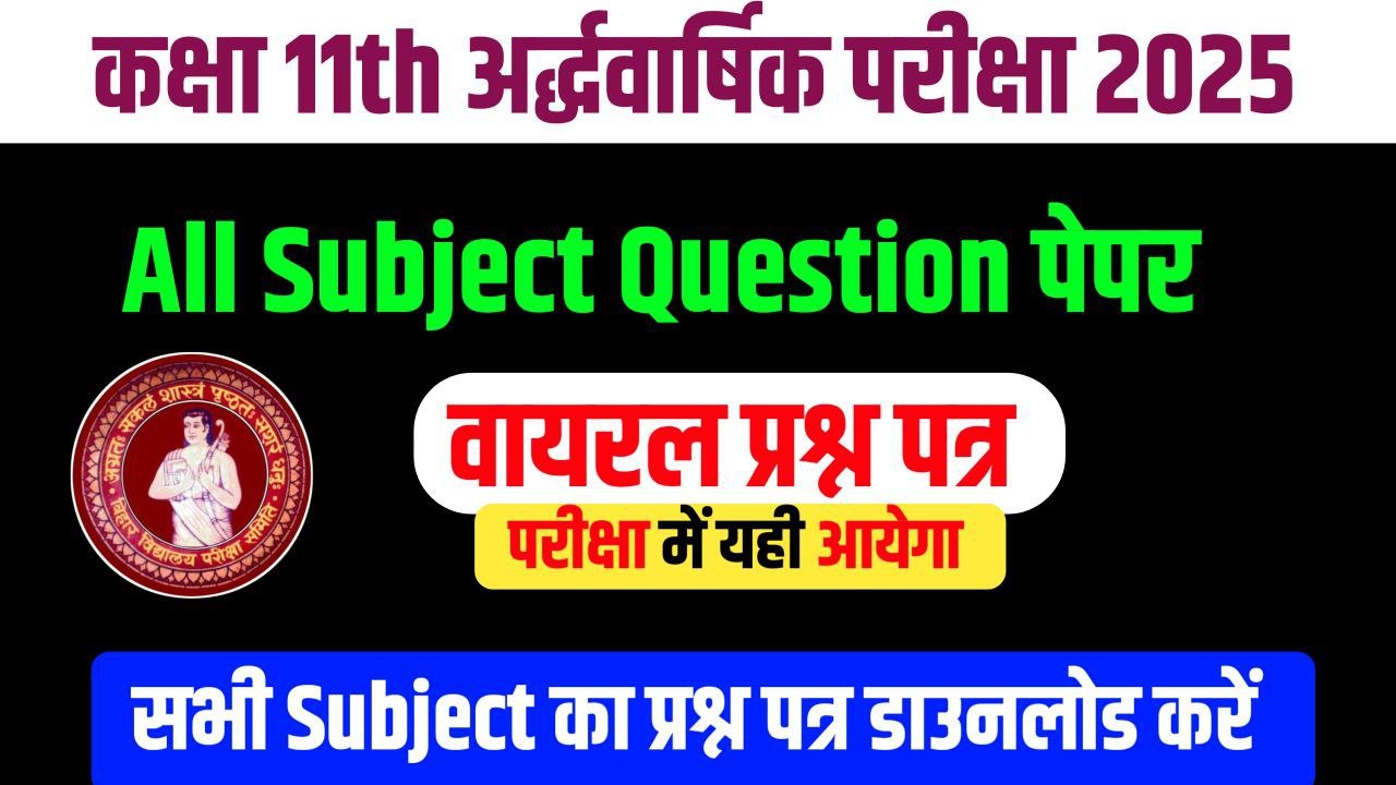 Bihar Board Class 11th Half yearly Exam